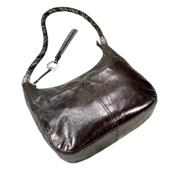 Brighton Barbados Ziptop HOBO Metallic Gray RARE Retired in 2019 Shoulder Bag - Picture 3 of 14